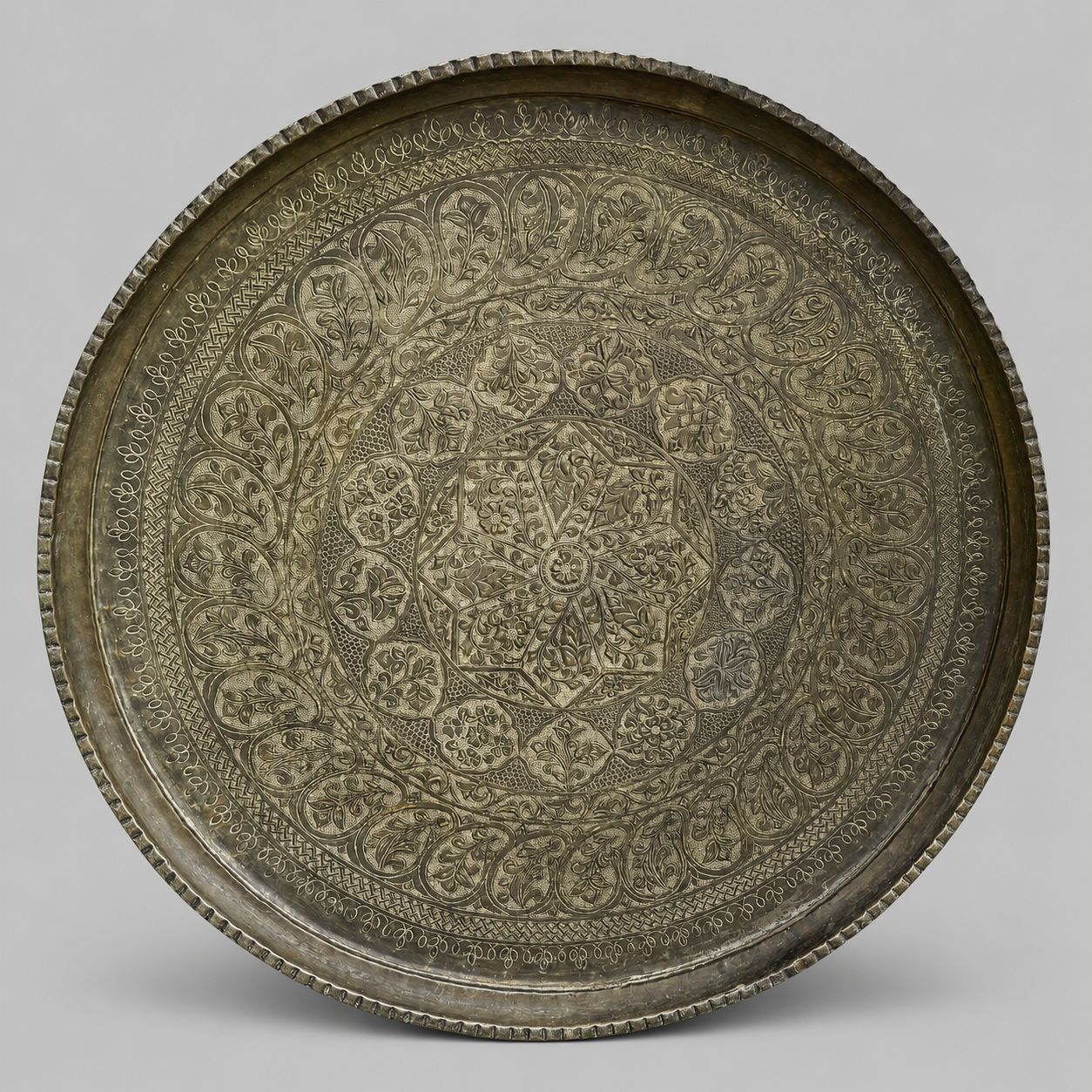 Large Engraved Copper Tray
