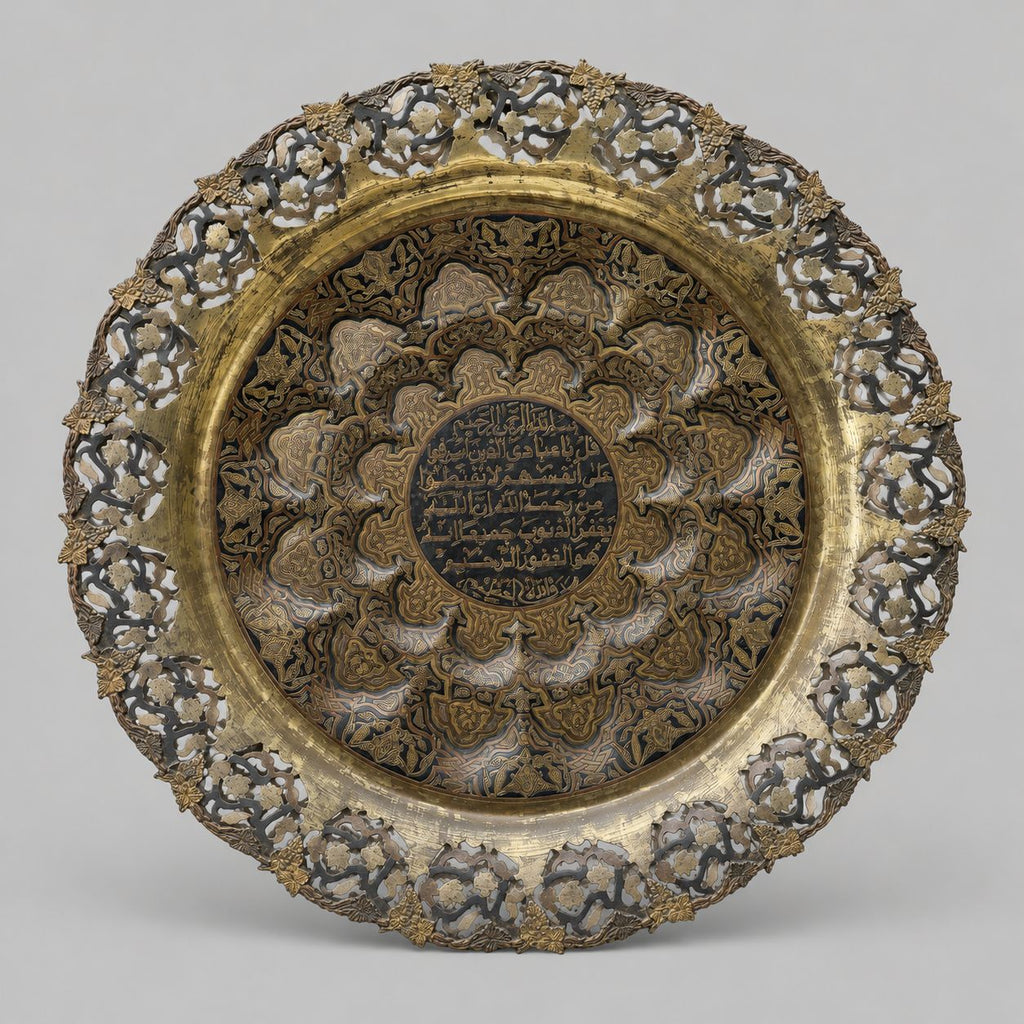 Ornate Islamic Brass Hanging Tray - 70cm