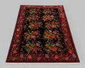 Bessarabian Floral Wool Rug – Black Ground, 208 × 136 cm