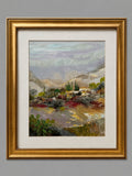 Crimson Garden Painting 80x70cm with Golden Frame
