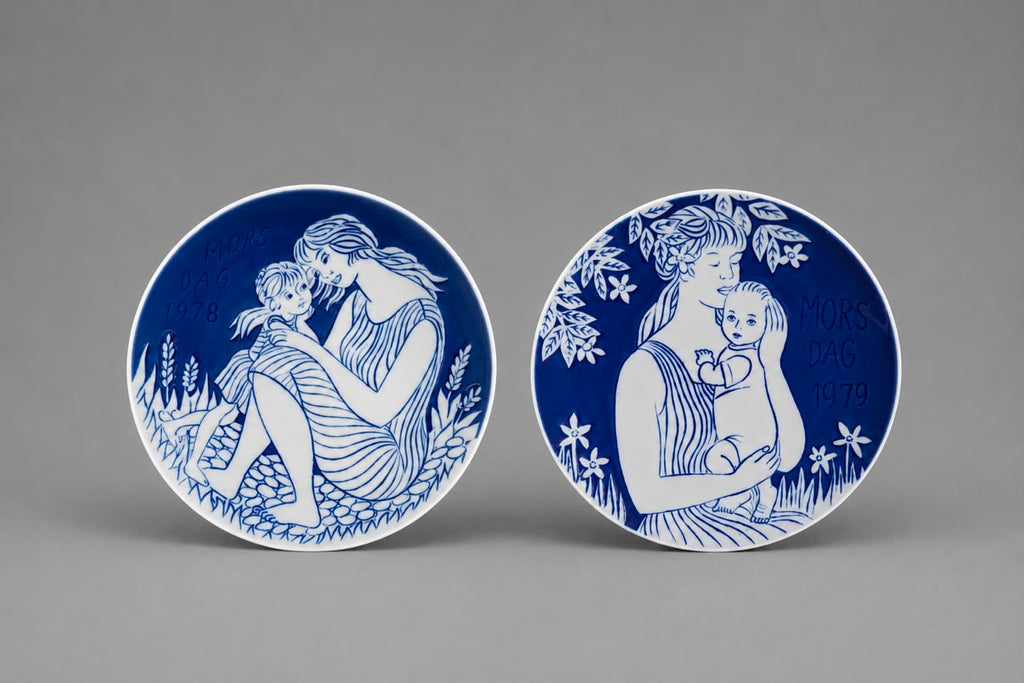 Royal Copenhagen Mother's Day Collector Plates (1978 & 1979) | Set of 2 | Danish Porcelain - 16cm