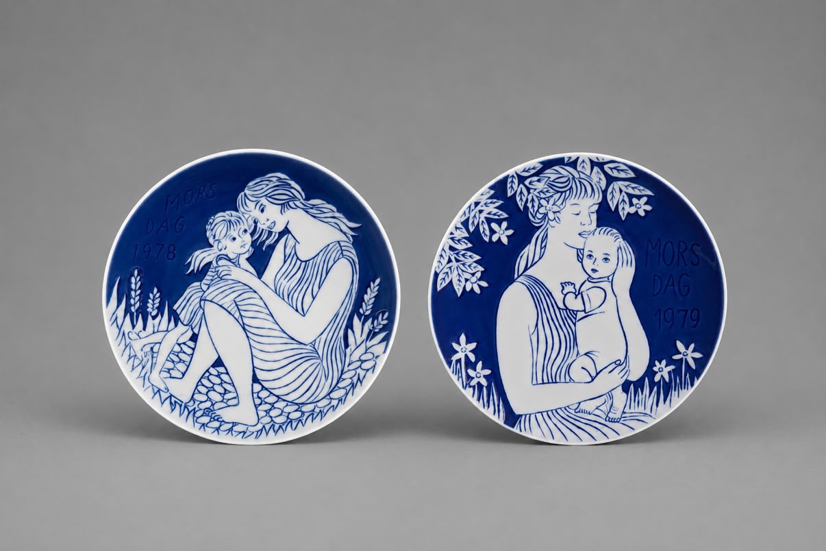 Royal Copenhagen Mother's Day Collector Plates (1978 & 1979) | Set of 2 | Danish Porcelain - 16cm