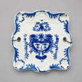 Vintage Japanese Blue & White Porcelain Wall Plaque - 14cm