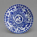 Antique Japanese Meiji Blue & White Porcelain Charger with Karako Scene - 25cm