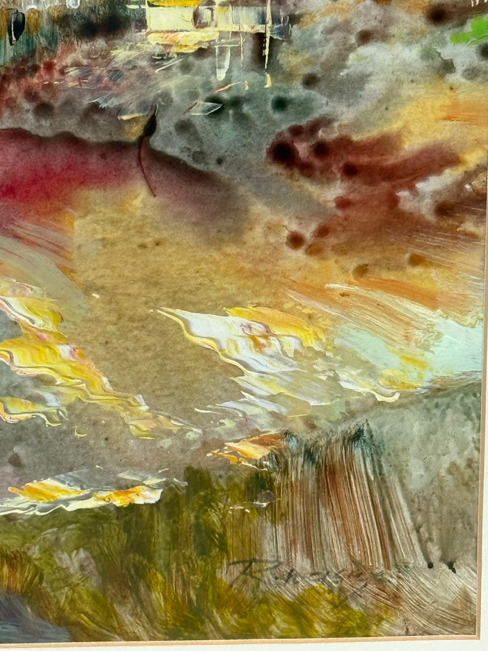 Crimson Garden Painting 80x70cm with Golden Frame
