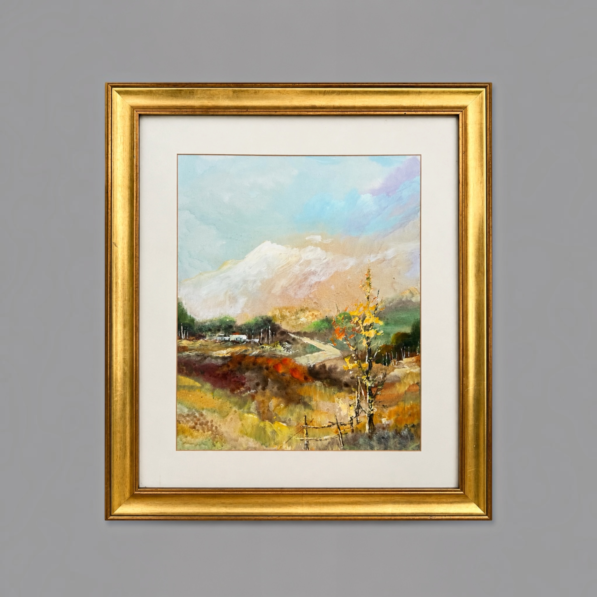 Golden Frame & Bloom Landscape Painting 80x70cm