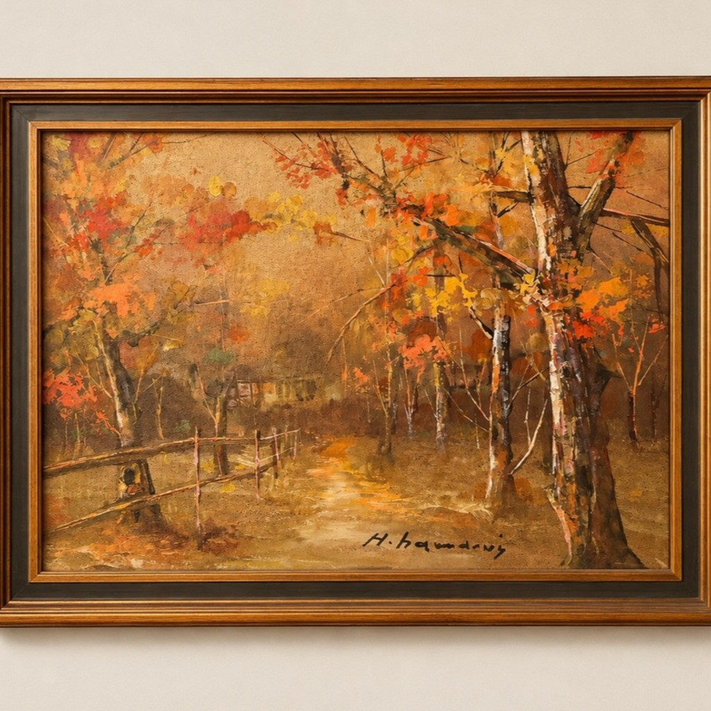 Autumn Woodland Landscape Painting by Haidar Hamaoui - 58cm x 48cm