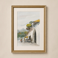 Lebanese Village Street Watercolor by Haidar Hamaoui  -  38cm x 28cm