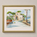 Original Watercolor Mediterranean Landscape by Haidar Hamaoui - 55cm x 66cm