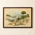Lebanese Mountain Village Landscape by Haidar Hamaoui  -  71cm x 53cm