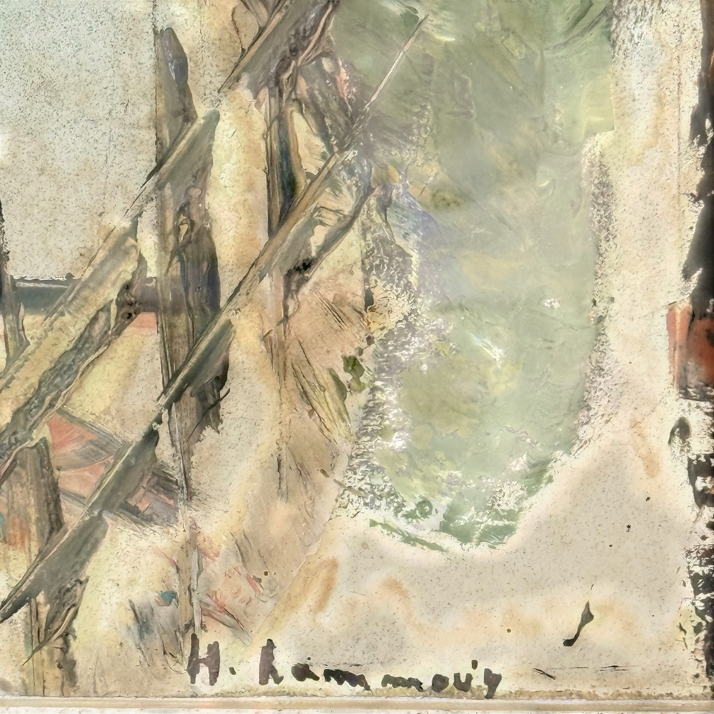Village Carriage Landscape Painting by Haidar Hamaoui - 58cm x 44cm