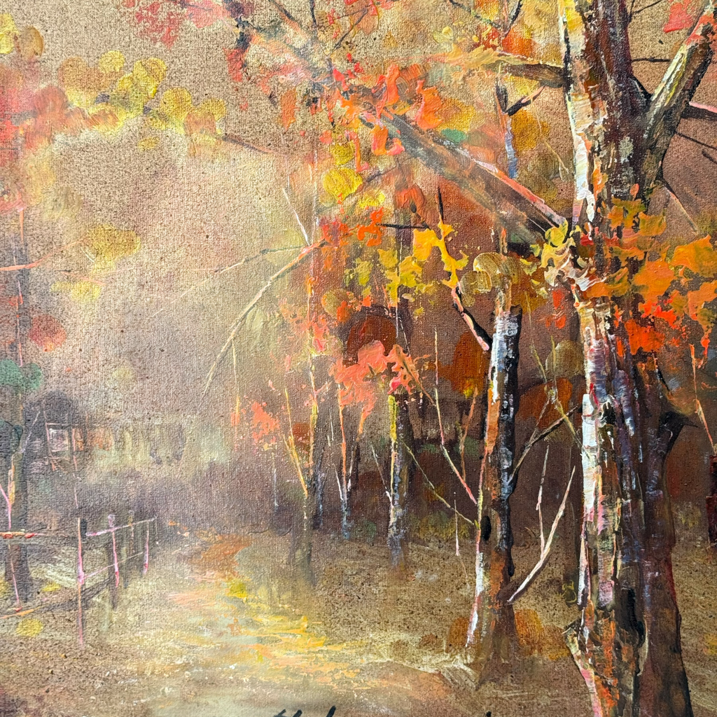 Autumn Woodland Landscape Painting by Haidar Hamaoui - 58cm x 48cm