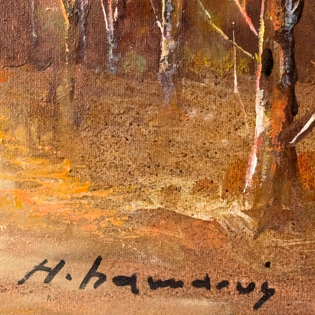 Autumn Woodland Landscape Painting by Haidar Hamaoui - 58cm x 48cm
